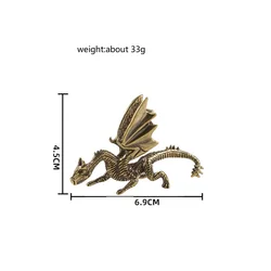 Exquisite Brass Dragon Lord Desktop Figurine - Perfect Collectible or Gift (Demon Dragon -33g)
