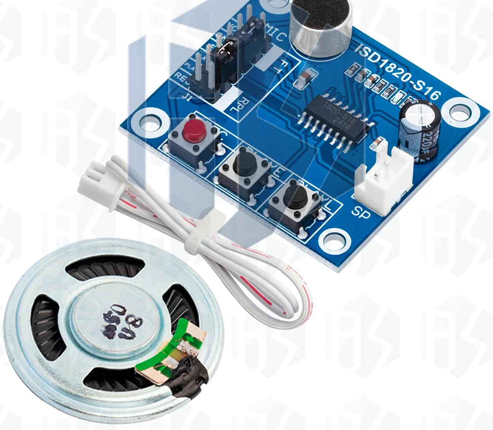 ISD1820 Aufnahmemodul Sprachmodul die Sprachplatine Telediphone-Modulplatine mit Mikrofonen + Lautsprecher – Detail 7