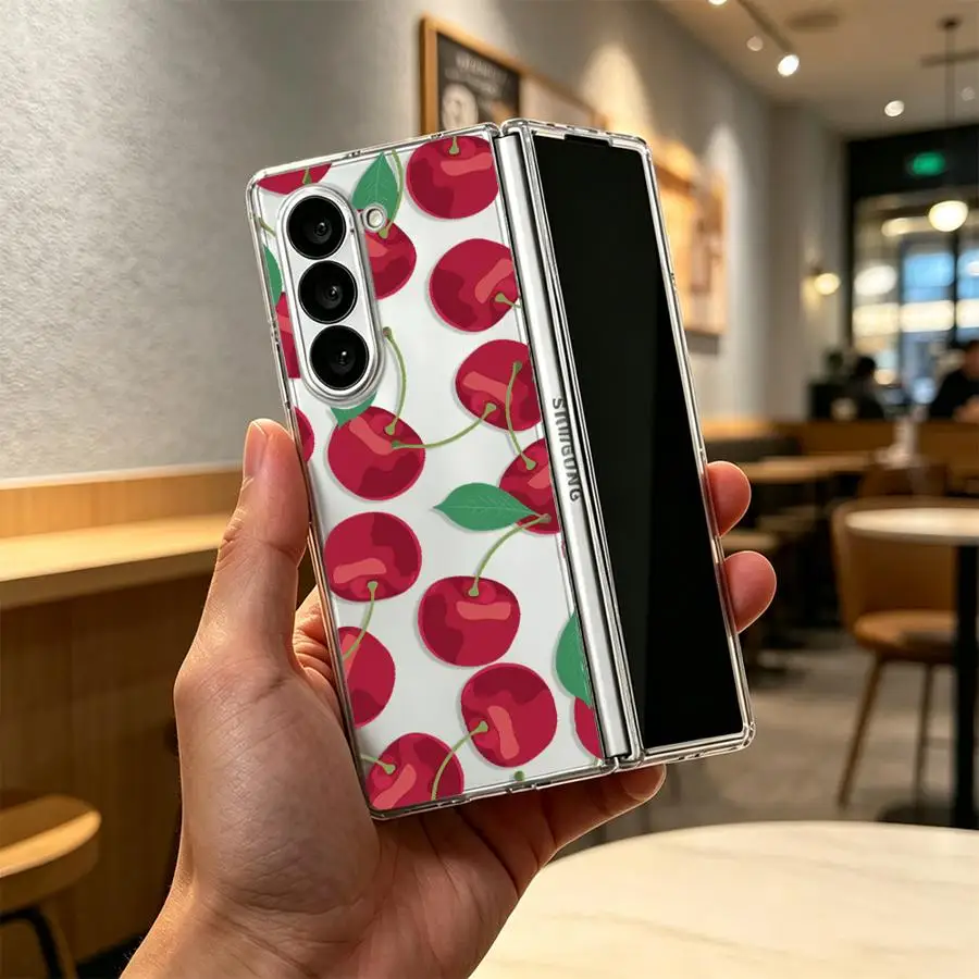 Cherry Print Back Phone Cover Case