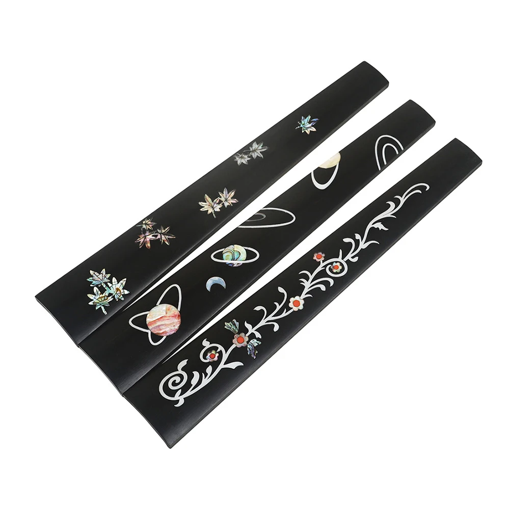 

4/4 Full Size Violin Fingerboard Ebony Wood Inlaid Pearl Shell Flower Decoration Fingerboard Panel Violin Replacement Parts