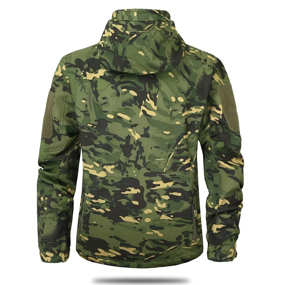 Hiking Jackets Autumn Men's Camouflage Fleece Jacket Tactical Clothing 2024 Male Camouflage Windbreakers 4