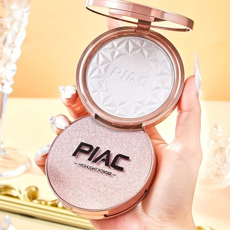 Brightening Glitter Highlighter Powder Pearlescent Shimmer Long-Lasting Waterproof Monochrome Face Makeup for High Conto