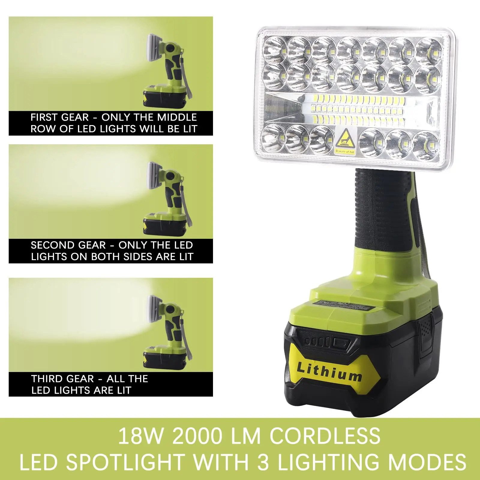 2000LM 18W Lantern Lamp 5 Inch Cordless LED Work Light For Makita/Dewalt/Milwauk