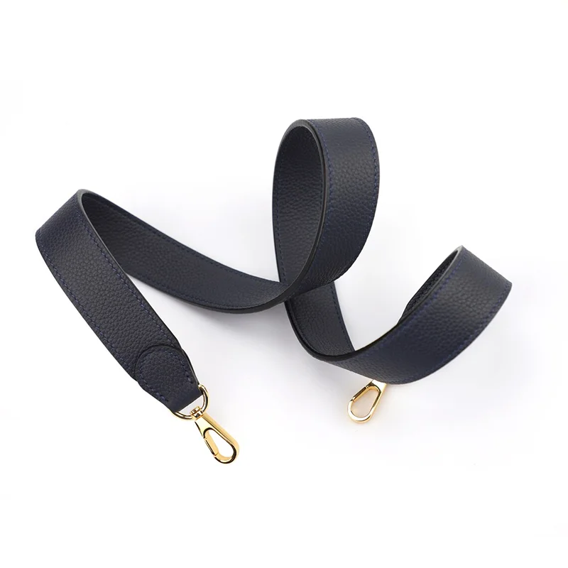 Customized and Handmade The 1inch wide Navy Togo Leather Shoulder Strap