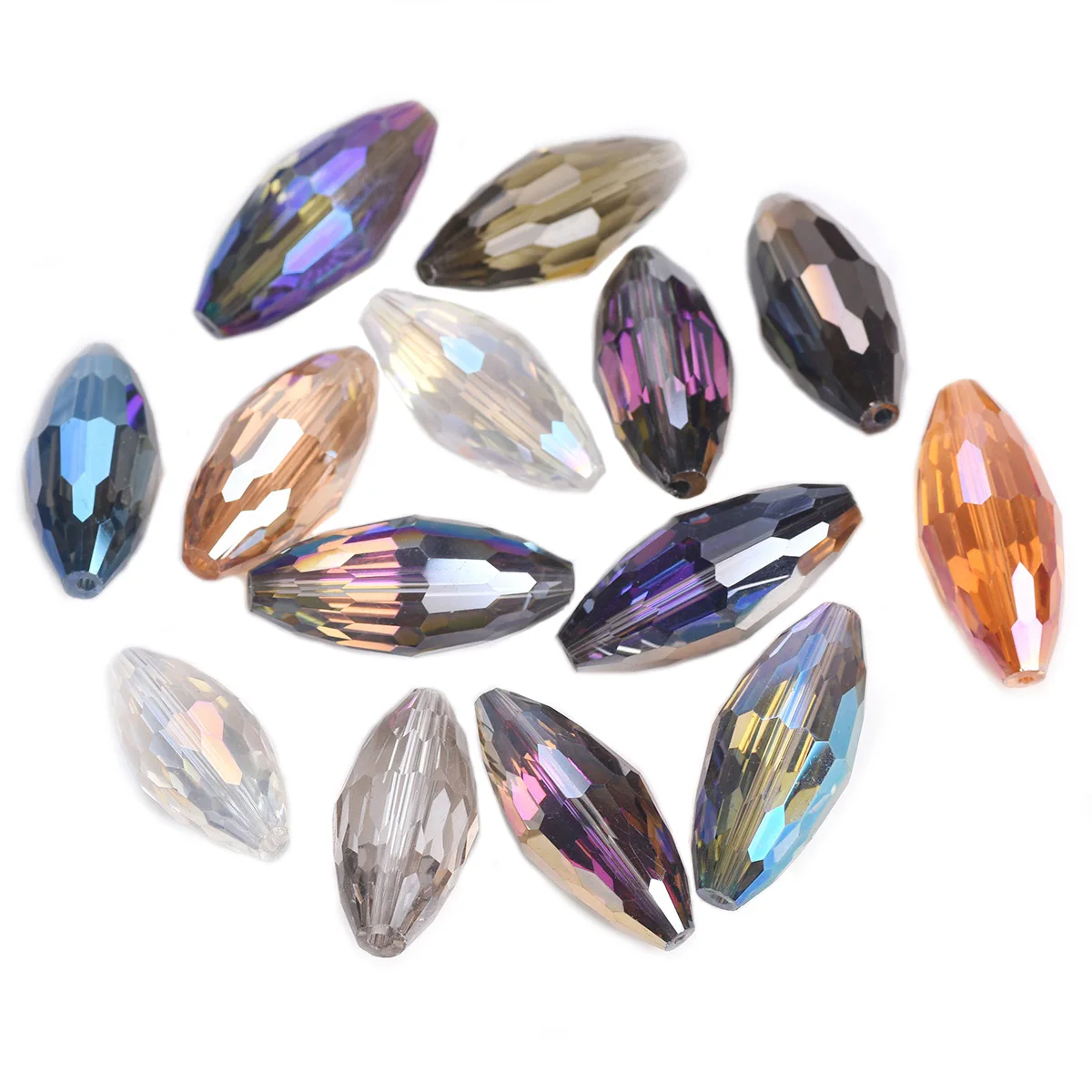 5pcs 35mm x 16mm Big Oval Rugby Shape Faceted Crystal Glass Loose Crafts Beads for Jewelry Making DIY diamond burr bits drill glass gemstone metal for dremel rotary tools shank diameter 2 35mm 3 0mm jewelry making