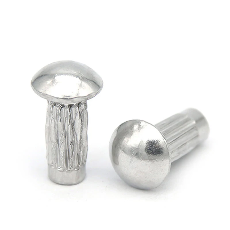 Description Picture 5 of itemM2 M2.5 M3 M4 GB827 Aluminum Button Round Head Knurled Shank Solid Rivet for Label Name Plate Diameter 2-4mm length 3-12mm
