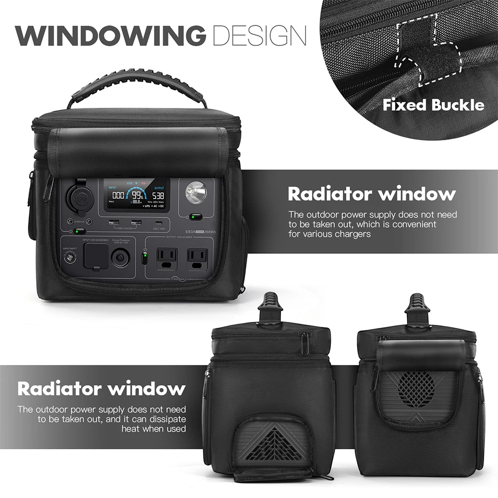Solar Generator Travel Carrying Case with Handle - Protective Storage Bag