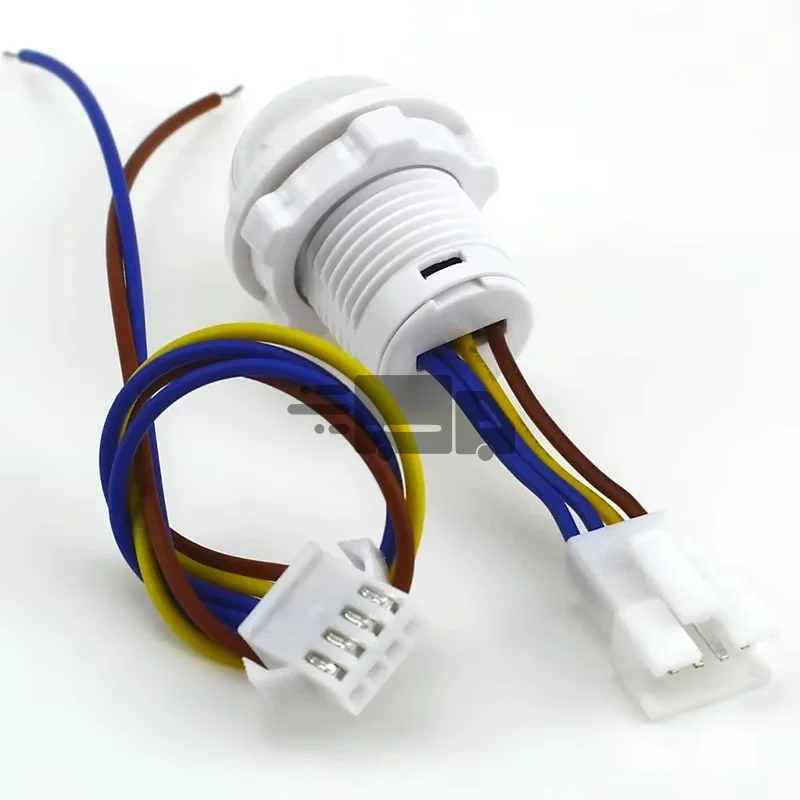 สวิตช์ไฟเซ็นเซอร์ตรวจจับความเคลื่อนไหวขนาดเล็ก 2 ชิ้น 110V-220V เซ็นเซอร์ PIR ตรวจจับอัจฉริยะ โหมดหน่วงเวลาปรับได้ เครื่องตรวจจับอินฟราเรด 1