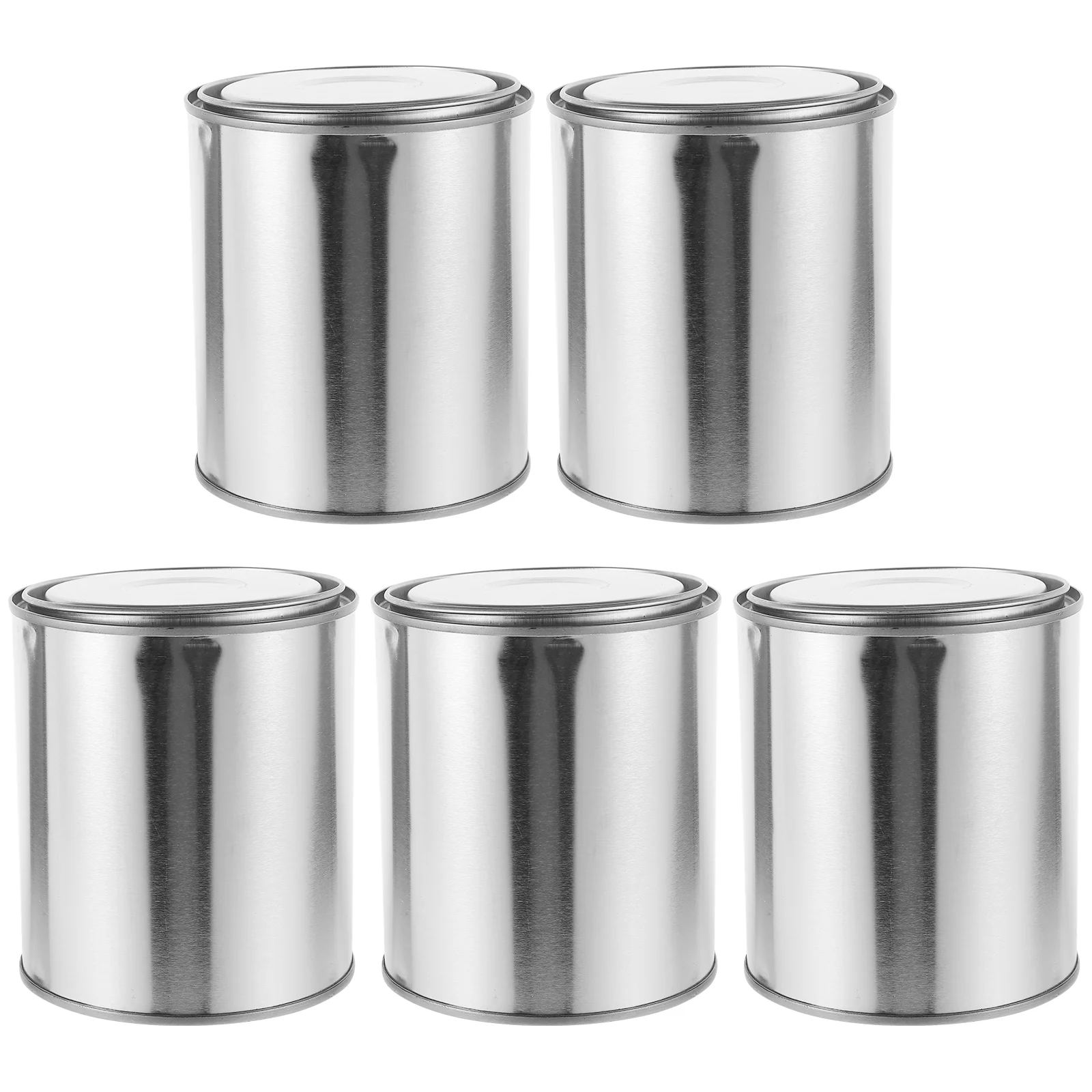 Experimental Sampling Bucket Asphalt Iron Sealed Paint Sample Retention Thickened Round Empty Can Pitch Storage Holder 5pcs (1l)