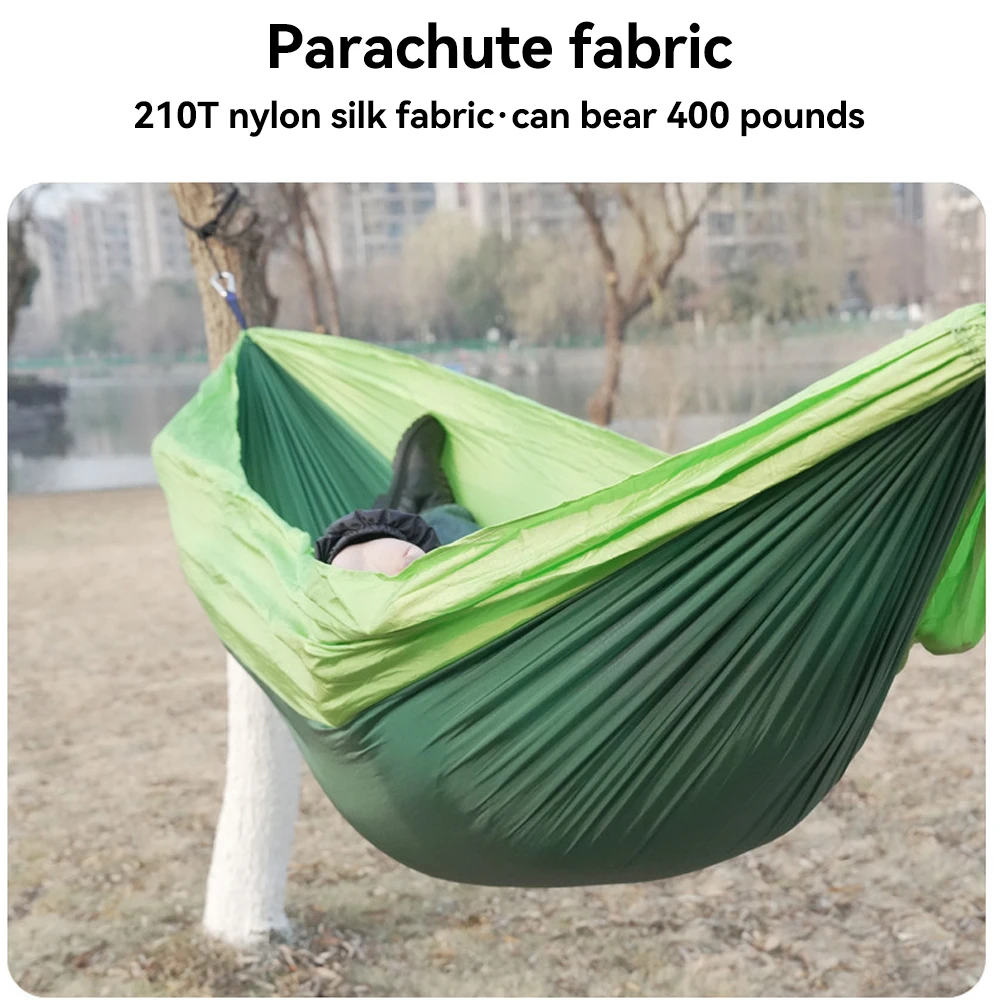 New Camping Hammock Single Person Portable Outdoor With Nylon Color Matching Hammock High Strength Parachute Fabric Hanging Bed 3