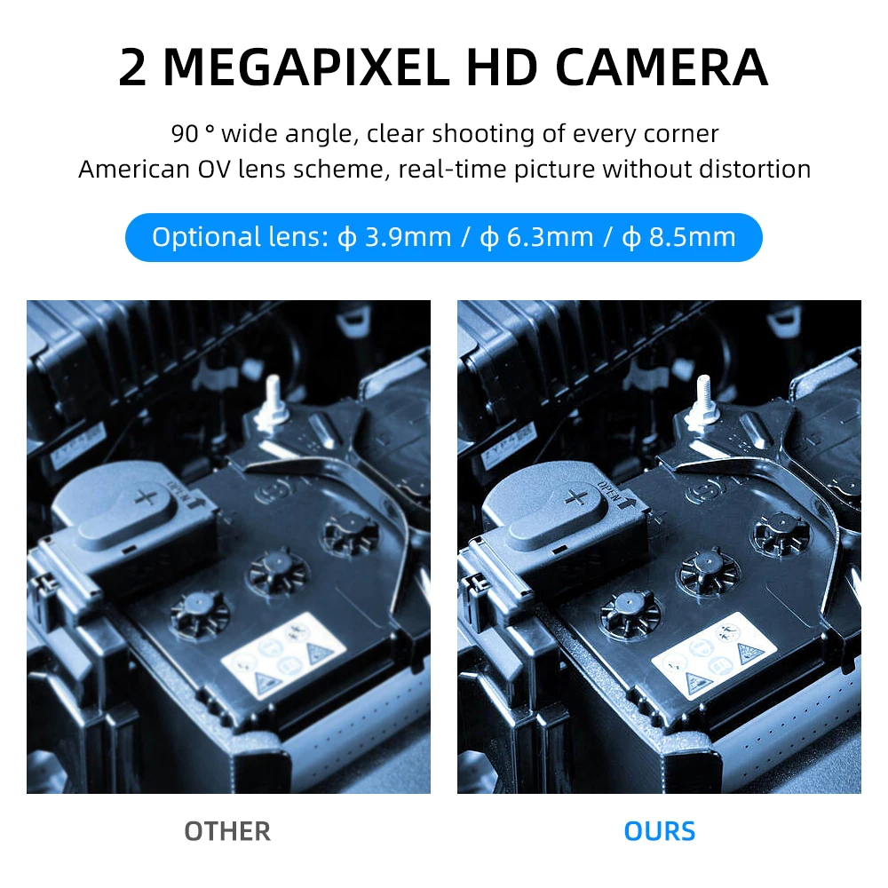 3.9 6mm Articulating Borescope 2 Way 180 Degree Steering Industrial Endoscope 5" Screen Waterproof IP67 Cam For Car Sewer