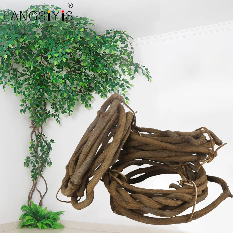 300500CMLongAliveTreeBranchesRattanGreenLeafFlowerDecoration