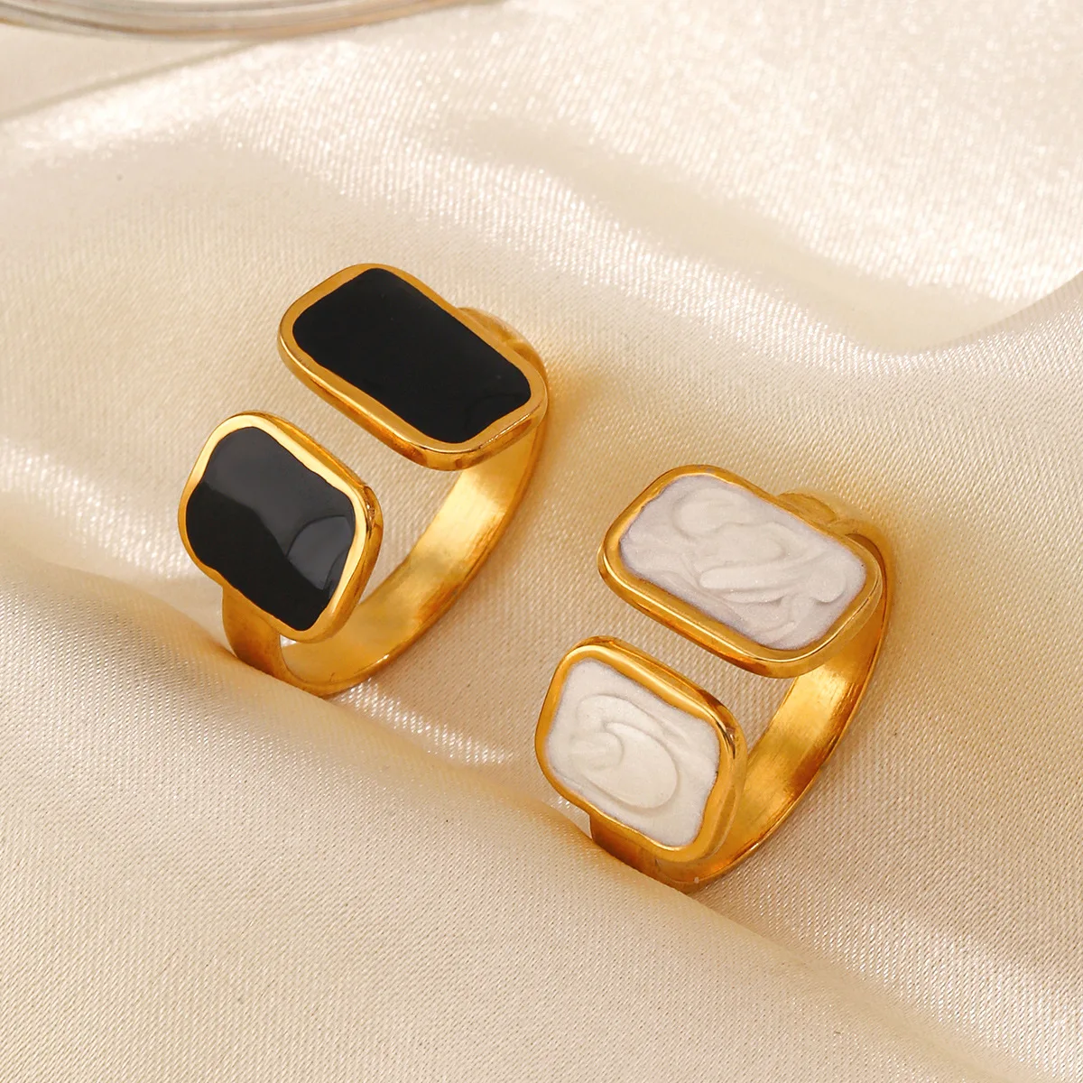Finger Rings Womens Ring 316L Stainless Steel Gold Plated Open Ring For Women
