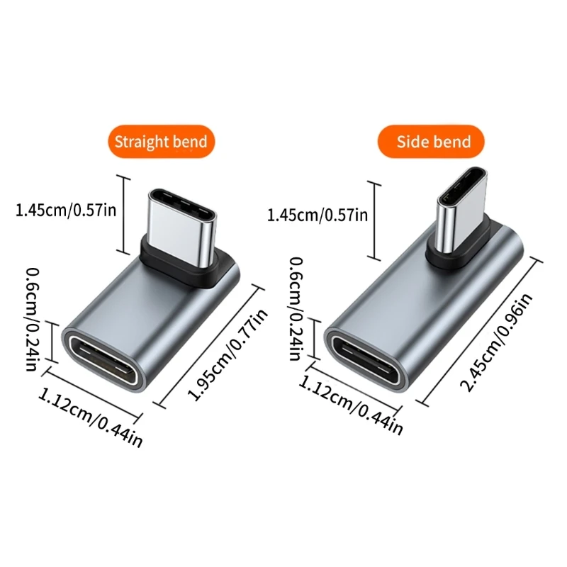 90도 USB 유형 C 암 USB C 수 40Gbps 데이터 전송 충전 어댑터