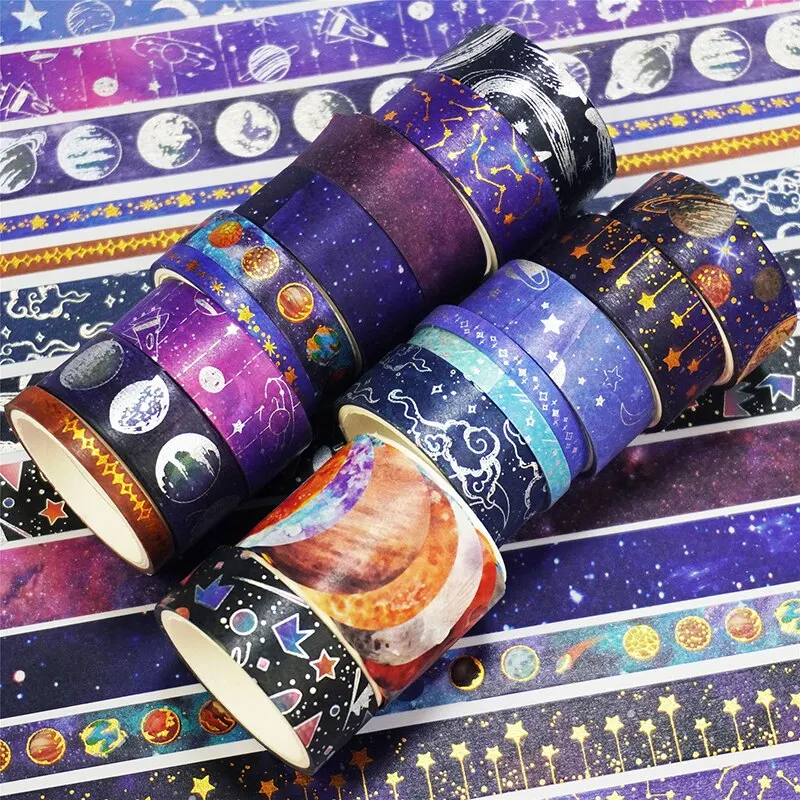 Washi tape Starry Sky Themed Washi Tape Set with 19 Rolls for Decorative Journaling and DIY Crafts
