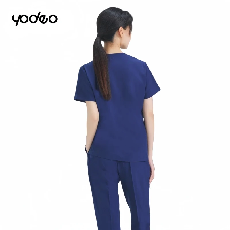 Four seasons short sleeved hand washing clothes for women pet hospital clothes elastic quick drying oral doctor work clothes