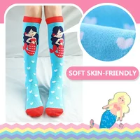 6Pairs/Lot 2-14Years Children Girls Socks Soft Cotton Toddler Leg Warmers Mermaids Cartoon Socks For Kids Knitted Girl Knee Sock 3