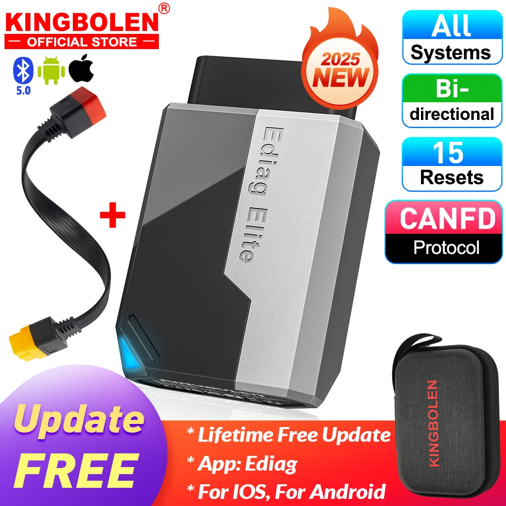 KINGBOLEN EDIAG Elite OBD2 Diagnosegerät - Bluetooth Scanner Mit 15 Resets