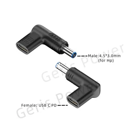 PD 100W Universal Laptop Charger Adapter with USB-C to Type C Conversion (4.5-3.0mm (for Hp))