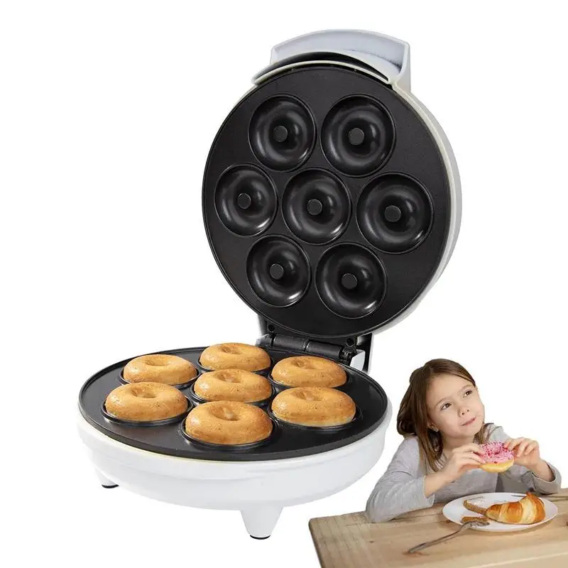 

Mini Doughnut Maker Electric Donut Machine & Waffle Maker Portable Bread Machine Non-stick Makes 7 Donuts In Minute Kitchen Tool