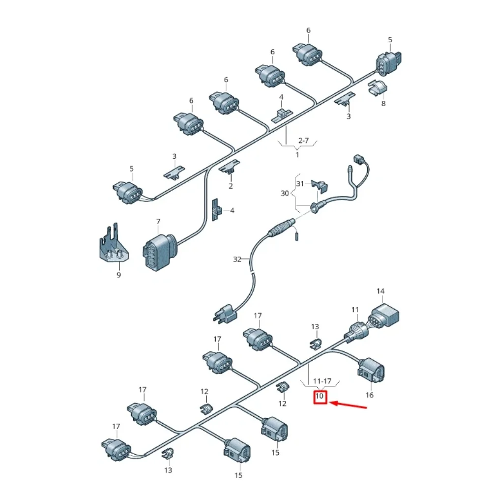 골프 6 MK6 2009-2013용 교체용 후면 범퍼 배선 하네스 케이블 금속 재질 OEM 5K0971104B 호환 부품