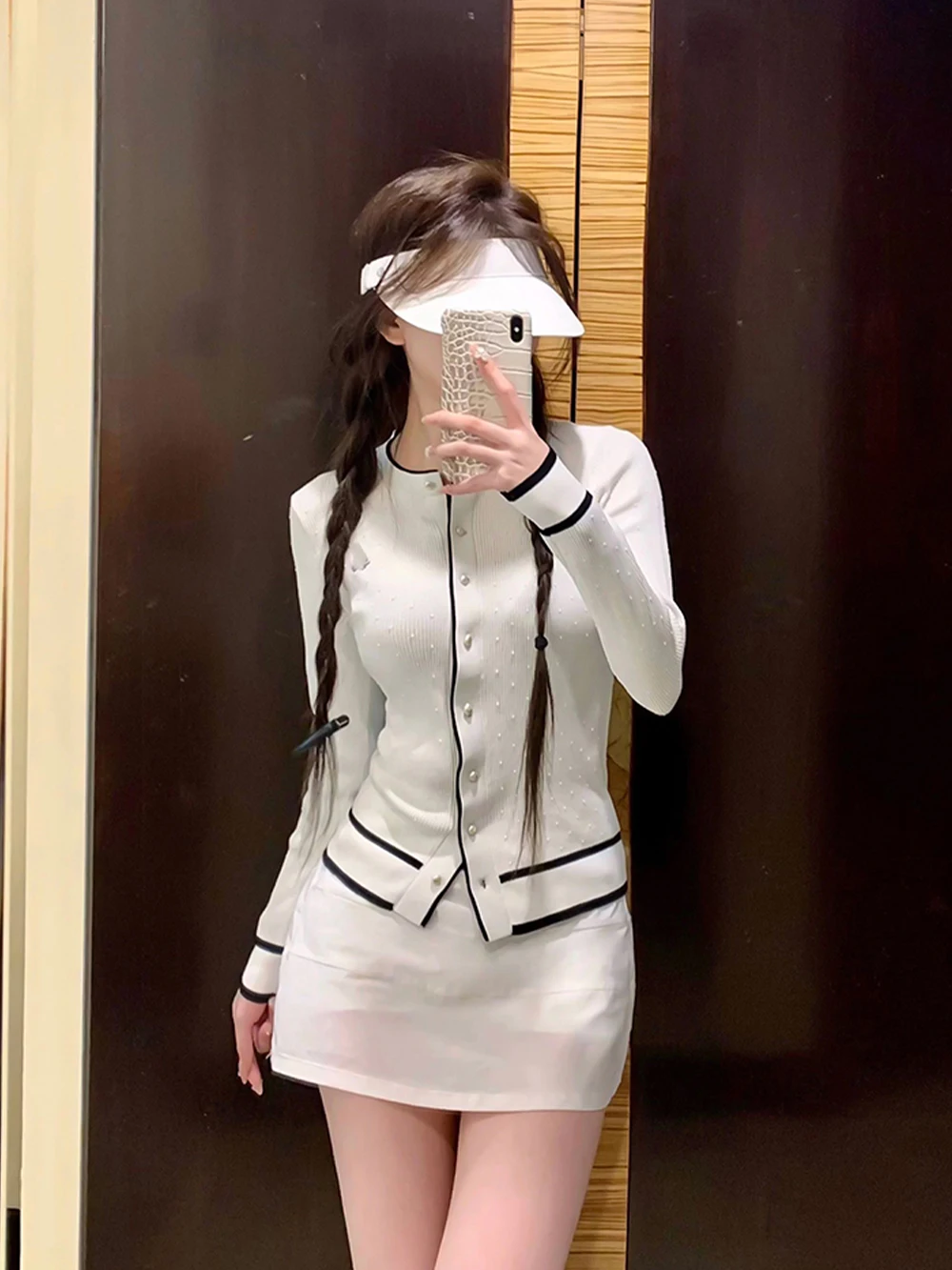 여성용 긴팔 니트 스웨터 스포츠 배드민턴 유니폼 편안하고 따뜻한 가디건 실 스포츠웨어 패션 가을 겨울