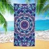 Microfiber Beach Towel Absorbent bath towel big Quick-drying sunscreen for Adults Travel Swimming Pool Purple Flower Pattern 2