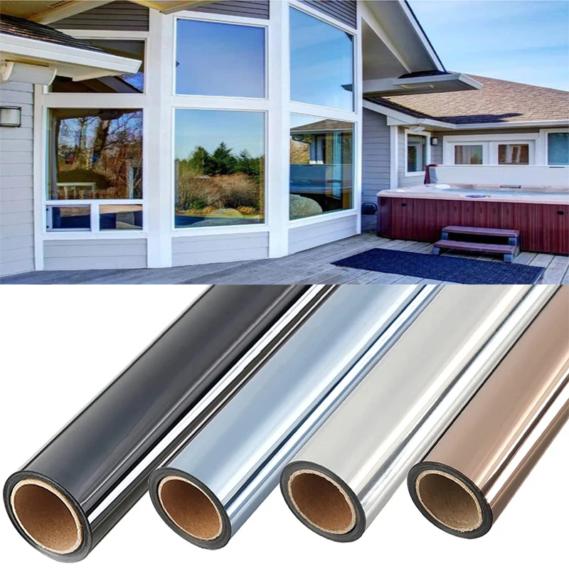 One Way Mirror Window Privacy Film Heat Insulation Anti-UV Sun Protection Heat Control Reflective Anti-Peeping Film Home Office