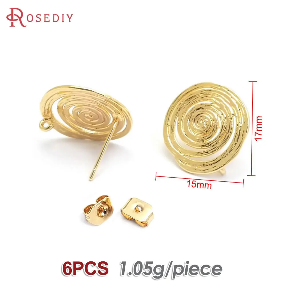 Orecchini A Bottone Placcati Oro 18K - 12 Pezzi Con 40 Dadi, Foro 1.2mm, Per Gioielli Fai Da Te - Foto 11