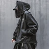 Spring trend functional wind high collar coat loose hooded work jacket Men's clothes Harajuku Hiphop Safari Style outer garment 3