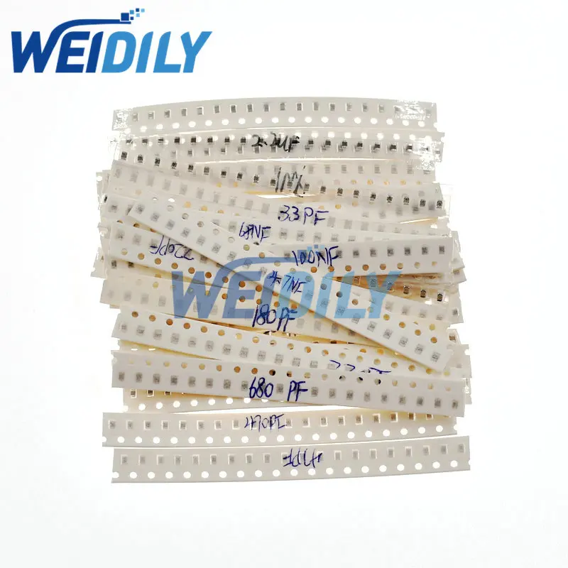 720PCS 0805 SMD Ceramic Capacitor Assorted kit 1pF~10uF 36values*20pcs=720pcs Capacitance Samples Kit Electronic Diy Kit New