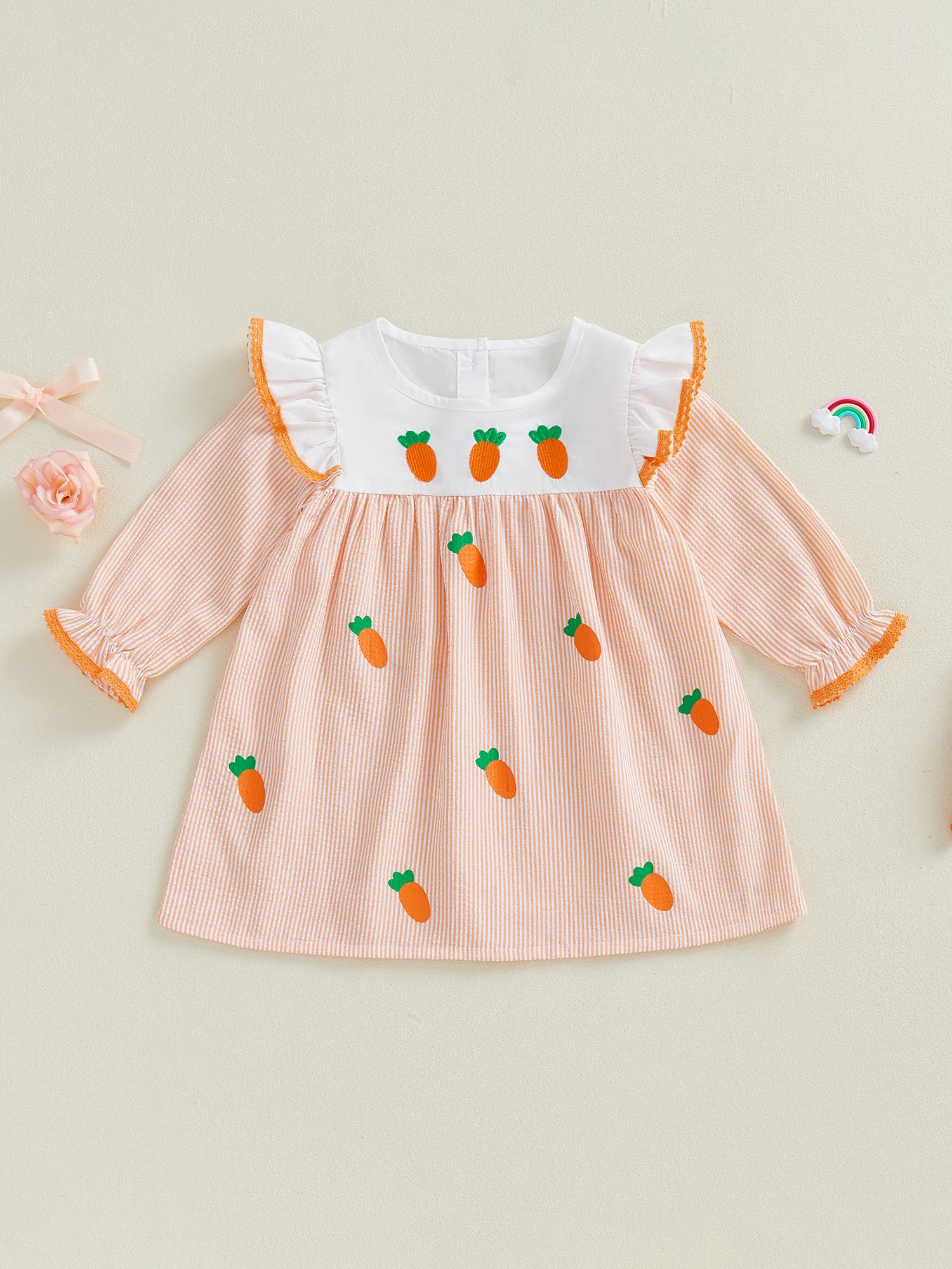 Adorable Baby Girl Easter Outfit Floral Bunny Embroidered Sleeveless Dress with Matching Headband Spring Clothes for Toddler