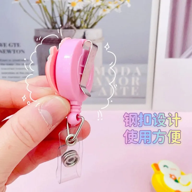 Kawai Dinosaur Bear Rabbit Retractable Badge Reel Nurse Doctor Students ID Name Cards Holder Clips Hospital Use Card Tools