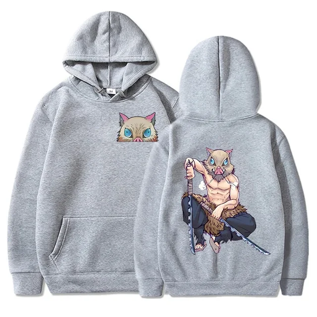 New Anime Hashibira Inosuke Printed Pullover Fashion Women Men Long Sleeve Casual Hooded Personality Sweatshirt 6