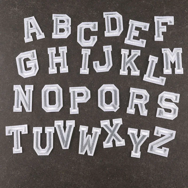 26 PCS Colorful Alphabet Embroidered Iron-On Letter Patches - Fabric Applique Sewing Supplies