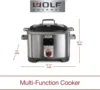 Programmable 6-in-1 Multi Cooker with Temperature Probe, 7 qrt, Slow Cook, Rice, Sauté, Sear, Sous Vide, Stainless 6