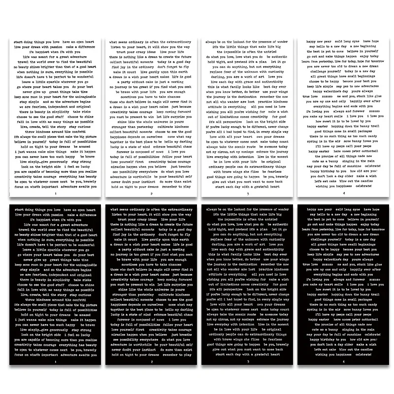 406pcs/lot Vintage Black White Words Phrase Stickers Pack Junk Journal Collage Label DIY Album Scrapbooking Material