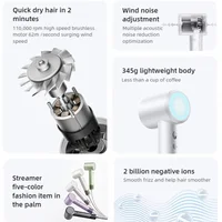 Sèche-cheveux haute vitesse XIAOMI MIJIA, soin des cheveux professionnel aux ions négatifs, 110 000 tr/min, 1600 W, sèche-cheveux électrique portable 5