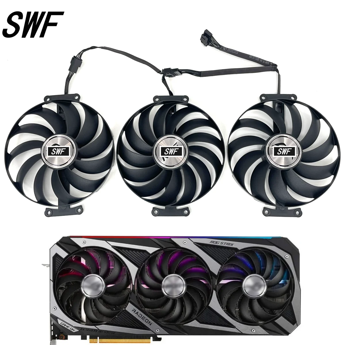 Sostituzione Ventola Di Raffreddamento 95Mm Cf1010U12S T129215Su Per Scheda Video Grafica Asus Rog Strix Geforce Rtx 3060 Ti 3070 3080 3090 Ti