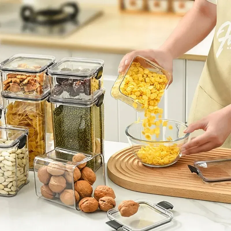 Kitchen Multigrain Snack Sealed Storage Box Dried Fruit Dried Goods Jar Drawer Storage Container Moisture Proof Box Plastic BEST SELLERS