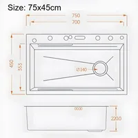 อ่างล้างจานสแตนเลส 304 แบบน้ำตก ดีไซน์หรูหราทันสมัย พร้อมจอแสดงผล LED ชุดก๊อกน้ำอ่างล้างจานพร้อมที่จ่ายสบู่และแก้ว 6