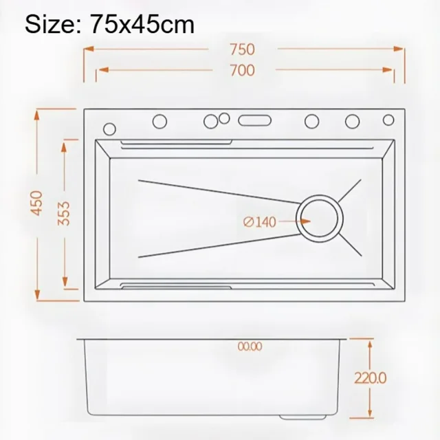 อ่างล้างจานสแตนเลส 304 แบบน้ำตก ดีไซน์หรูหราทันสมัย พร้อมจอแสดงผล LED ชุดก๊อกน้ำอ่างล้างจานพร้อมที่จ่ายสบู่และแก้ว 6