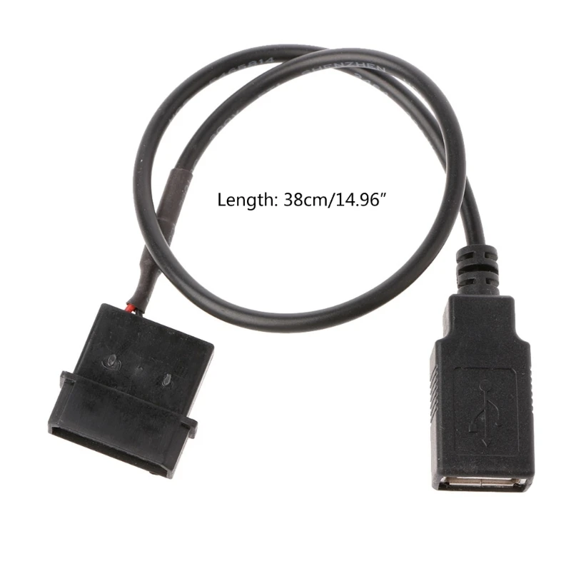 2핀 주변기기 몰렉스 암 5V USB 전원 어댑터 케이블 U4LD