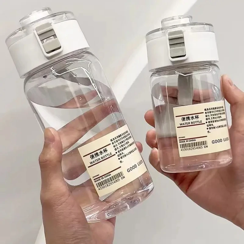 800ml Portable Transparent Cute Kettle Kettle with Time Scale Outdoor Sports Travel Kettle Plastic Office Kettle Drinkware Gifts