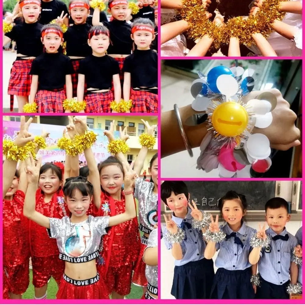 2pcs 새로운 스포츠 스포츠 게임에 적용 가능 폼폼 10가지 스타일 저렴하고 실용적인 치어리딩 스포츠 경기 용품 스포츠 게임 팔찌