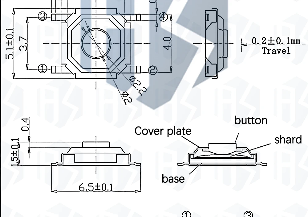 EGBO 10PCS ~ 1000PCS SMD 4*4*1,5 MM 4X4X1,5 MM Tactile Tact Push Button Micro Schalter Momentary Für diy – Detail 3