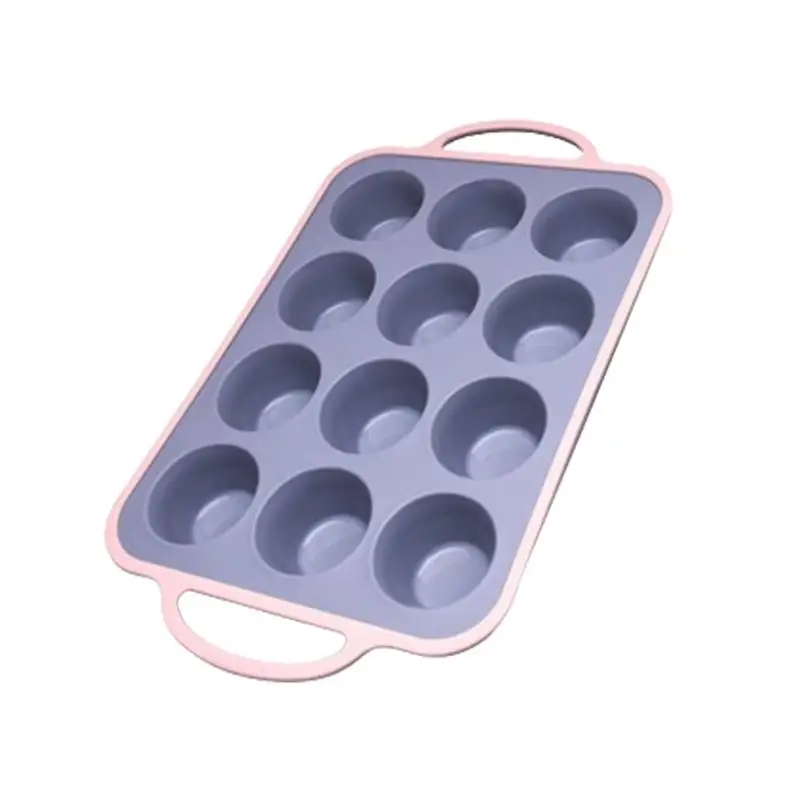 

Silicone Muffin Baking Tray 12 Cups Baking Tray Non-Stick Muffin Mold Microwave Safe Baking Pan Cupcake Pan Silicone Mold