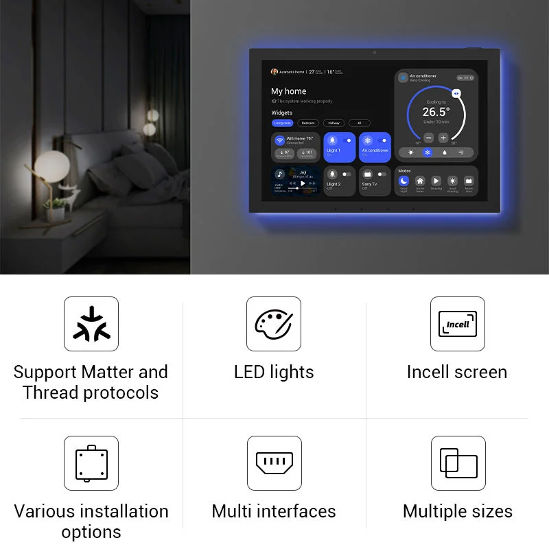 스마트 홈 자동화 10.1인치 안드로이드 14 4+64GB POE 터치 컨트롤 디스플레이 태블릿 RK3576S 쿼드코어 CPU 월 타블렛 회의용