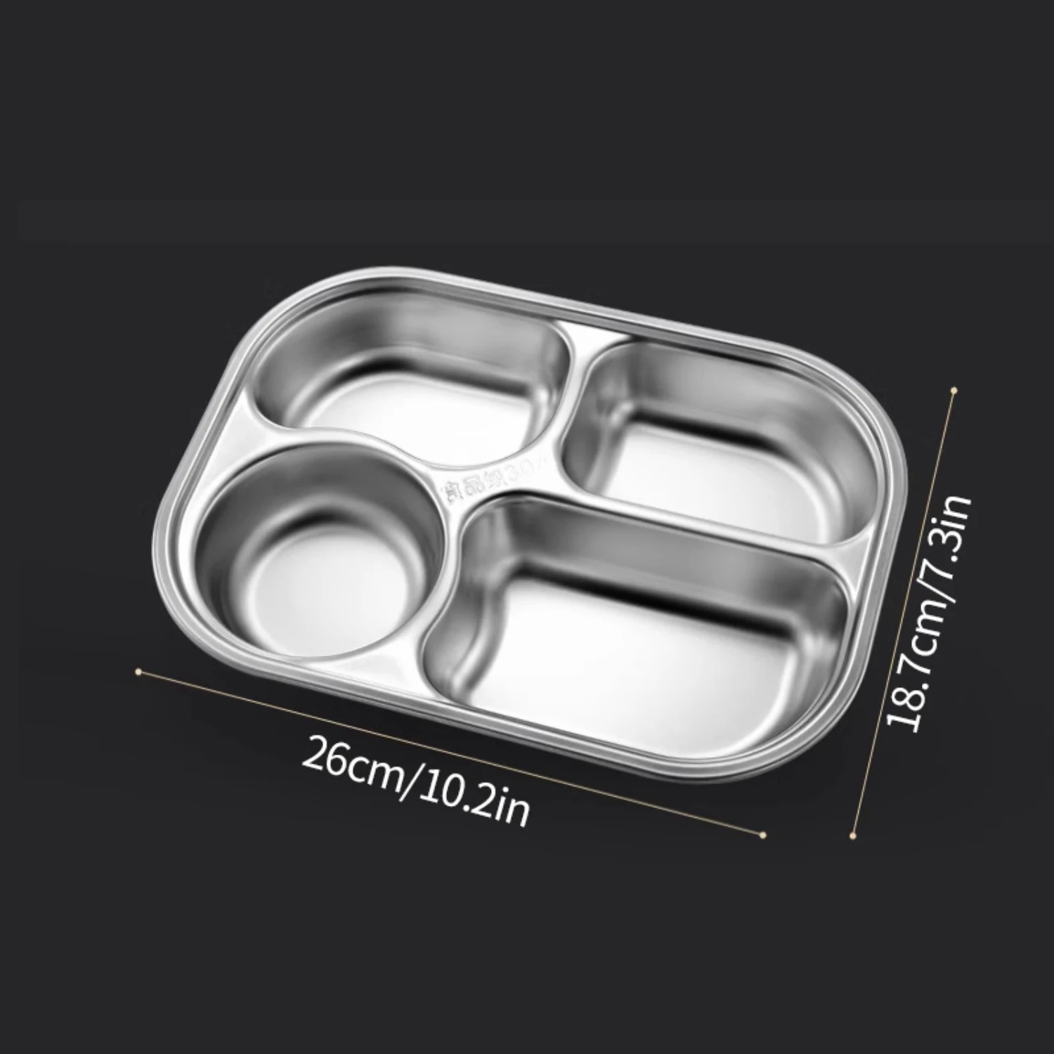 Stainless Steel Divided Plate-4/5 Sections For Healthy Meals, Dishwasher Safe, Ideal For Students & Adults