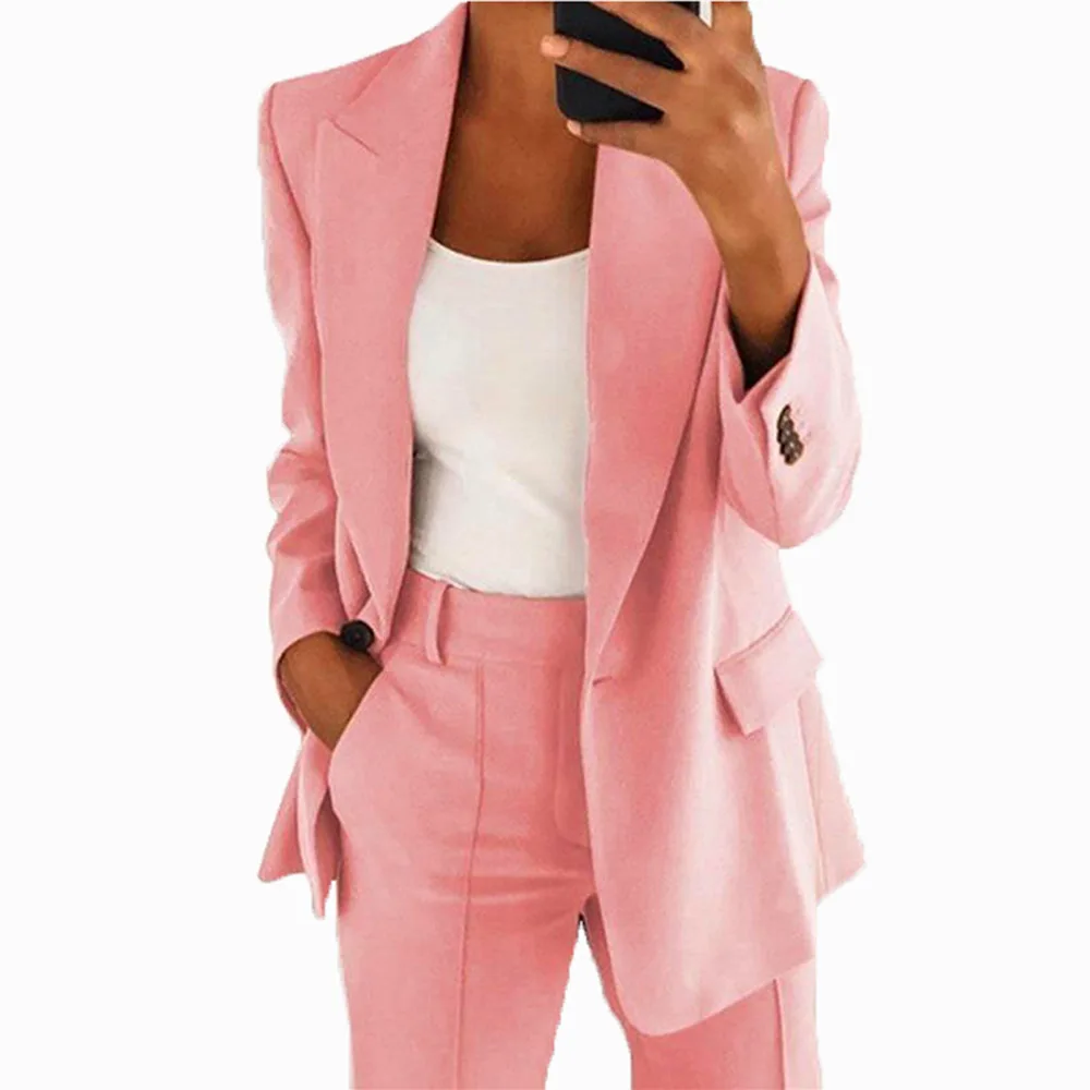 Spring Autumn 2023 Fashion Office Suits For Women Button Slim Fit Blazers Feminino Office Lady Pant Sets Sale Or Single Sale